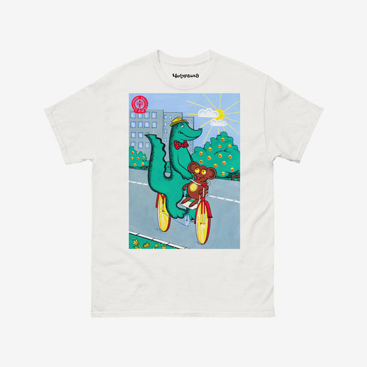 Cheburashka And Gena On Bicycle White T-shirt