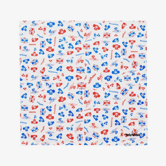 Original Soviet cartoon Cheburashka patterned bandana. Medium size.